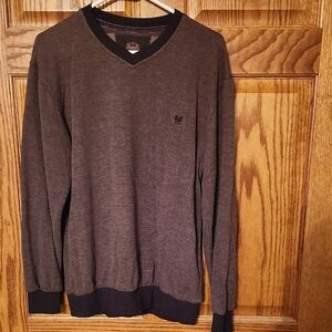 Men's CAPPALO Brown V-Neck Sweater Suze Lsrge